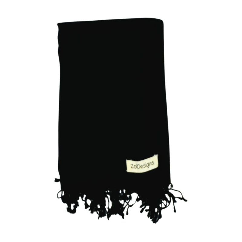 Zoi Designs Black Wool Scarf (ZDSCW2403)